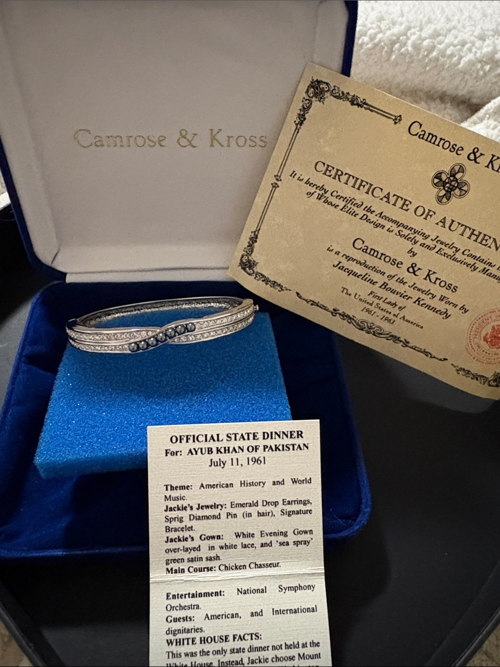Camrose & Kross Silver Bracelet with Blue Crystals